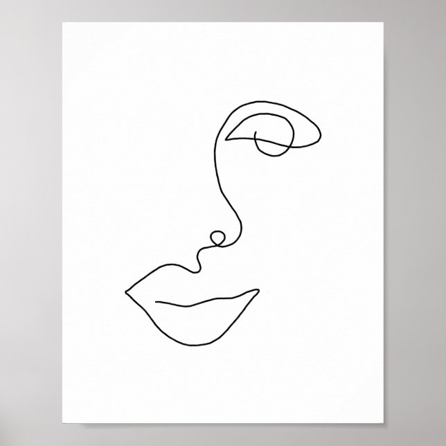 Poster Face de contour 1 ligne (Devant)