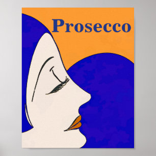 Poster Face de la femme Abstraite Prosecco