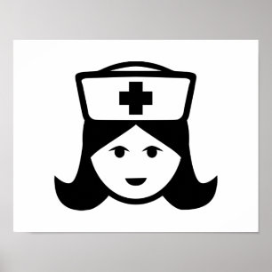 Poster Face de la tête de l'infirmière