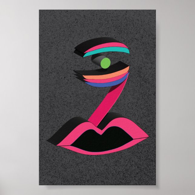 Poster Face géométrique - TMD Conception originale (Devant)