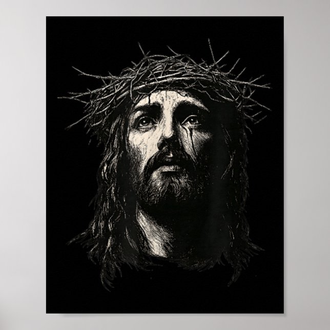 Poster Face Of Jesus Christ Crown Of N Religious Christma (Devant)
