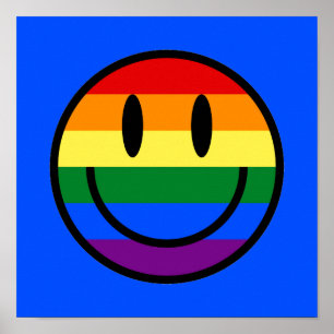Poster Face souriante arc-en-ciel