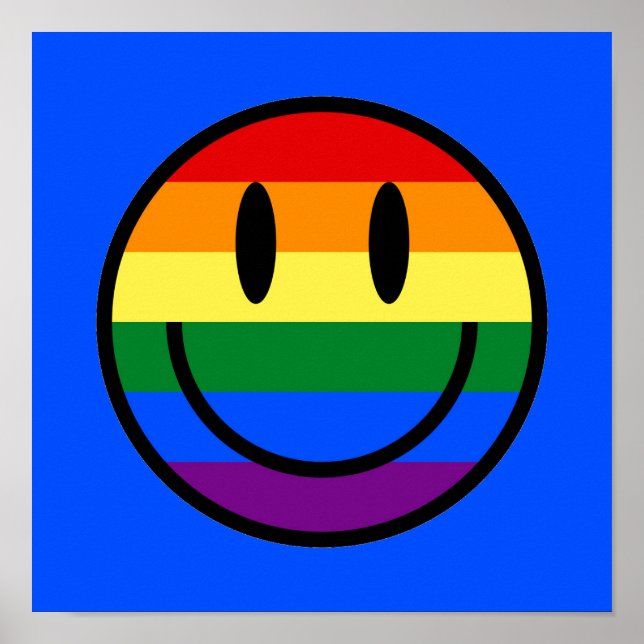 Poster Face souriante arc-en-ciel (Devant)