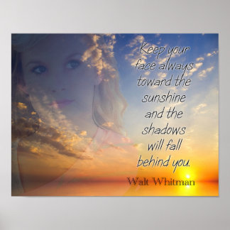 Poster Face The Sunshine — Citation de Walt Whitman - imp