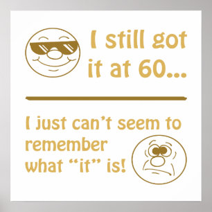 Poster Faces amusantes 60e anniversaire Gag Cadeaux