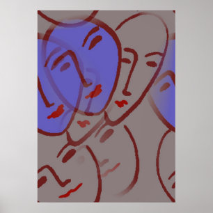Poster Faces Bleues