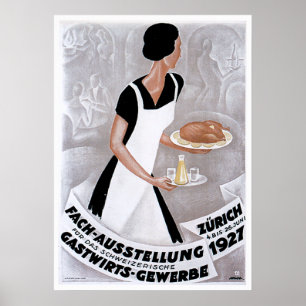 Poster Fach Ausstellung Vintage Alimentation et art