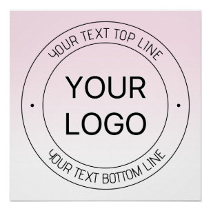 Poster Facile Logo Remplacement & Editable Texte Rose Omb