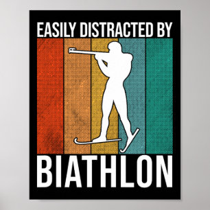 Poster Facilement Distrait Par Le Biathlon - Ski Tirage B