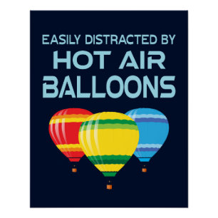 Poster Facilement Distrait Par Les Ballons À Air Chaud En