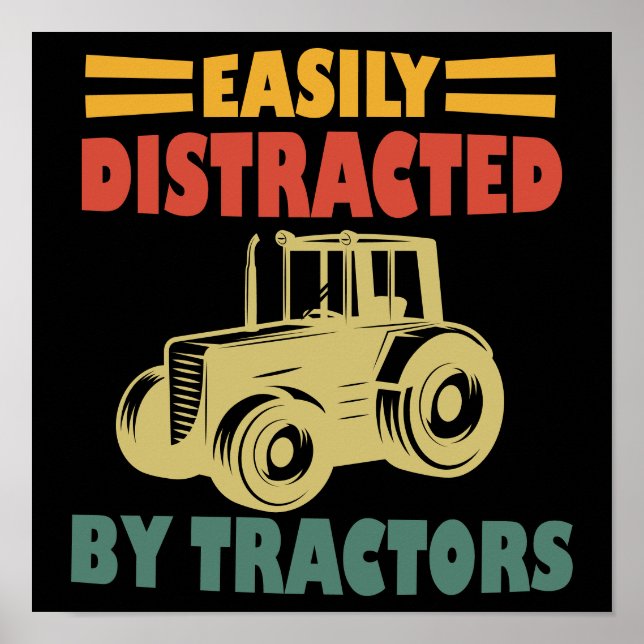Poster Facilement Distrait Par Les Tracteurs (Devant)