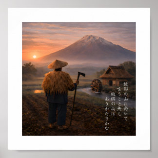 Poster Facing the Mountain of Home – Art Print Japanese