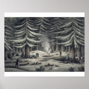 Poster Façon de faire un lieu de repos une nuit d'hiver