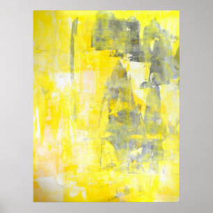 Poster 'Factor' Gris et Jaune Art Abstrait Imprime