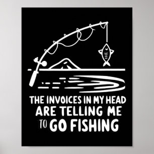 Poster Factures Dans Ma Tête Pêche Drôle Comptabilité Cpa