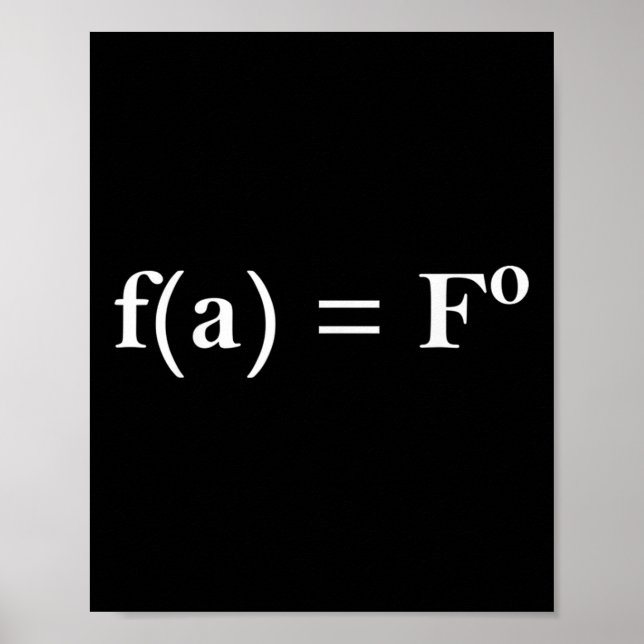 Poster Fafo Math Equation Funny Novelty Math Enseignant N (Devant)