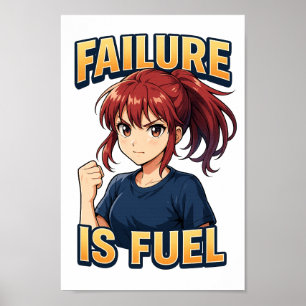 Poster FAILURE IS CAREL - High Gloss 3D Anime Girl Art fo