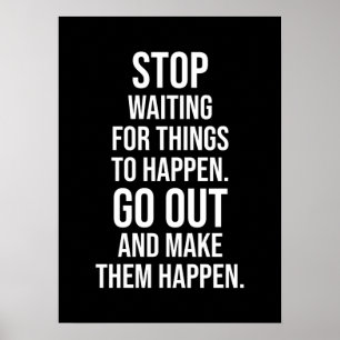 Poster Faire bouger les choses - Gym, Hustle, Succès, Ins