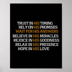 Poster Faire Confiance à Son Timing - Noël Pâques Chrétie