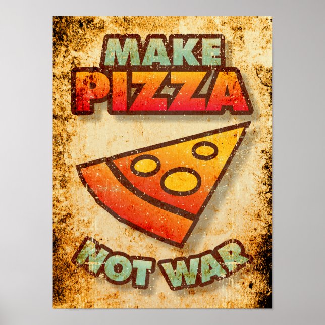 Poster Faire de la pizza pas la guerre (Devant)