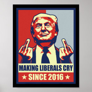Poster Faire des libéraux Cry Pro Président Donald Trump 