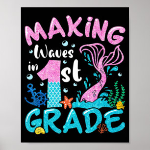 Poster Faire Des Vagues En 1ère Classe Sirène Retour À L'