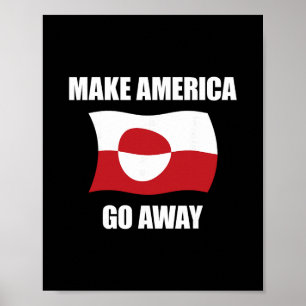 Poster Faire disparaître l'Amérique - Drapeau du Groenlan