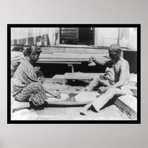 Poster Faire du Poi à Hawaï 1908