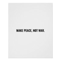 Faire la paix pas guerre blanc noir minimaliste co