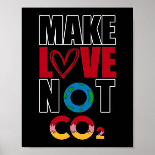 Poster Faire l'amour pas CO2 Changement climatique Enviro