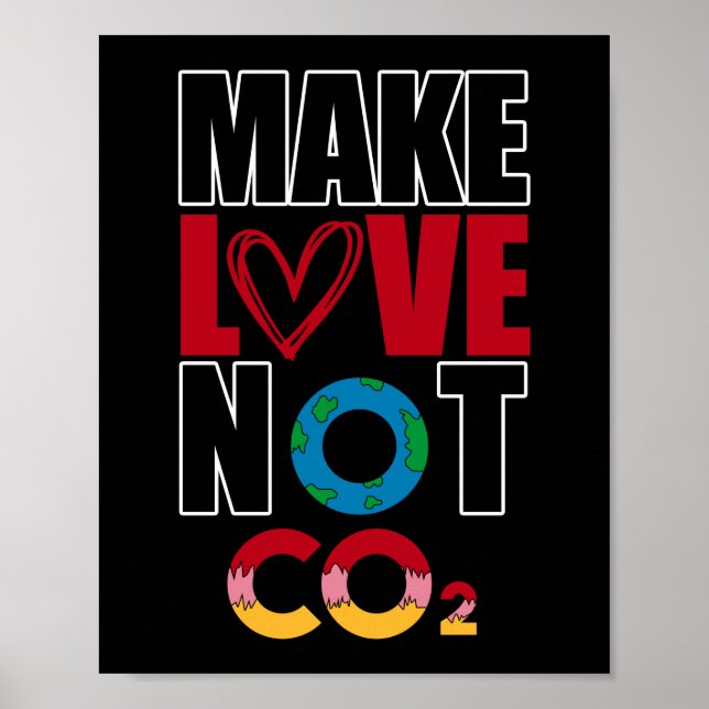 Poster Faire l'amour pas CO2 Changement climatique Enviro (Devant)