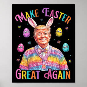 Poster Faire Pâques Grande Encore Drôle de Lapin Trump Pr