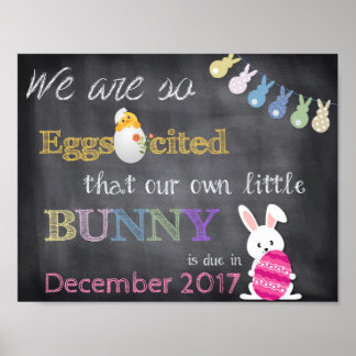 Poster Faire-part de révélation de la grossesse de Pâques
