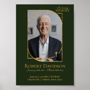 Poster Faire-part funéraire Facebook Deep Green