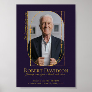 Poster Faire-part funéraire numérique post foncé violet