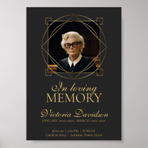 Poster Faire-part funéraire numérique post gris foncé