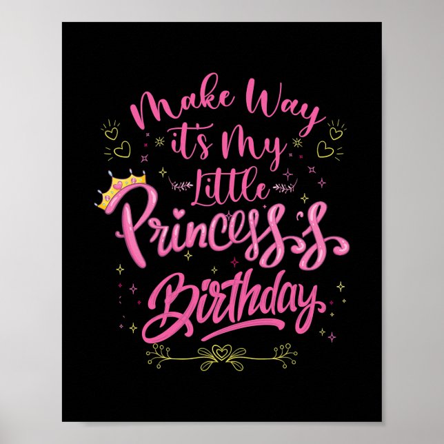 Poster faire place à l'anniversaire de ma petite princess (Devant)