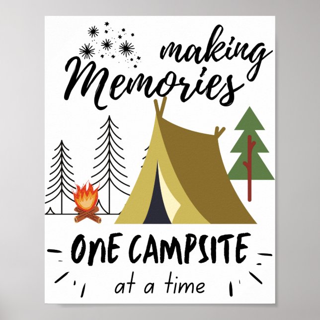 Poster Faire Souvenir Un Camping À La Fois Camping (Devant)