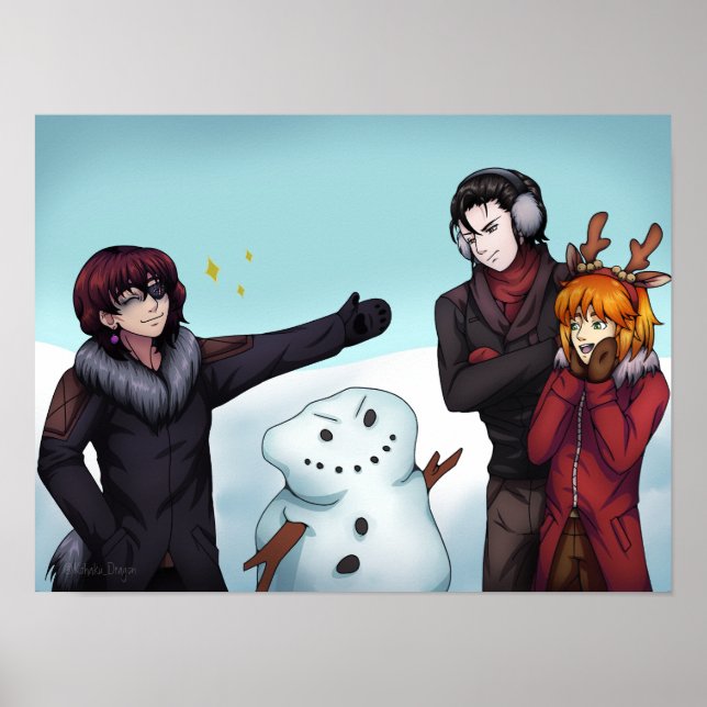 Poster Faire un bonhomme de neige (Devant)