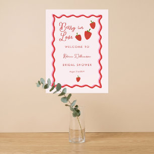 Poster Fairepart de Remise de Cadeaux de Mariée Strawberr