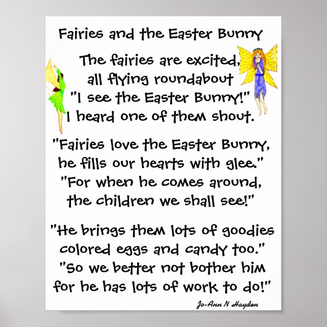 POSTER FAIRIES ET BUNNY DE PÂQUES (Devant)
