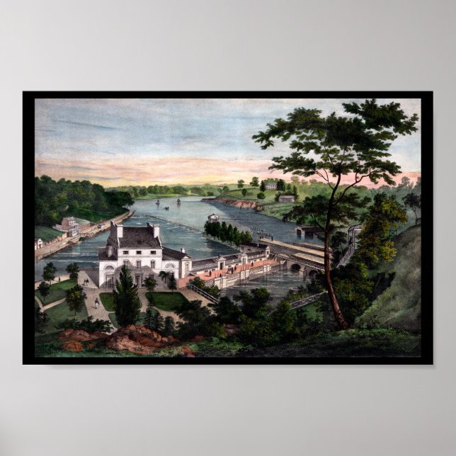 Poster Fairmount Water Works Philadelphia PA Imprimer (Devant)