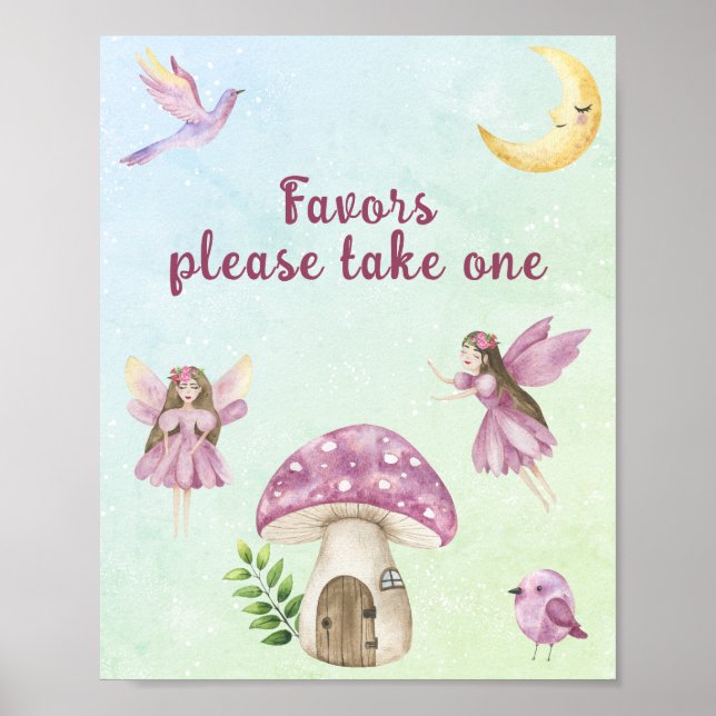 Poster Fairy baby shower Favors (Devant)