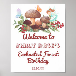 Poster Fairy Champignons Papillon Enchanted Forest Annive