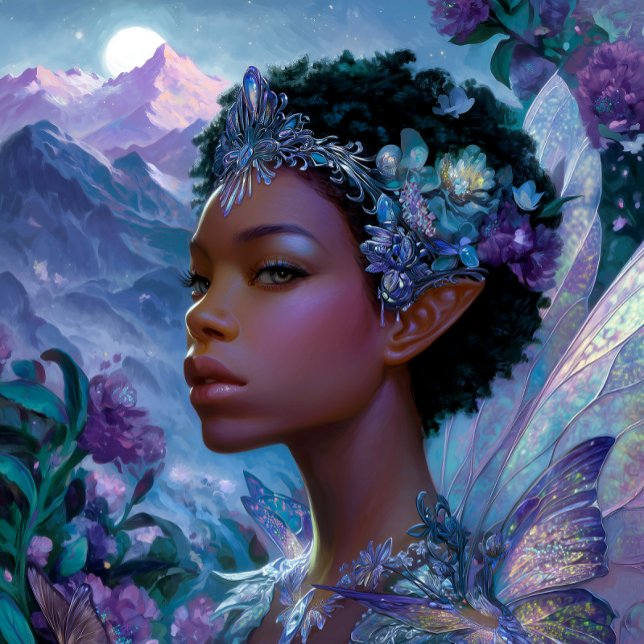 Poster Fairy Elf Black Fantasy Art African American (Créateur téléchargé)
