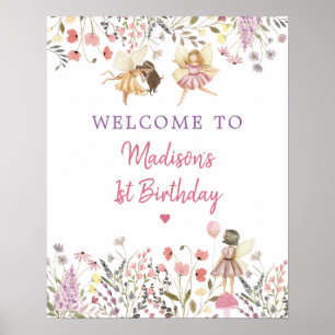 Poster Fairy Garden Boho Fleur sauvage Anniversaire Bienv
