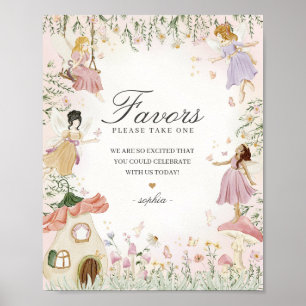 Poster Fairy Garden Favore Whimsical Birthday Party Signa