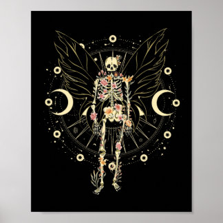 Poster Fairy Grunge Fairycore Papillon esthétique Skeleto