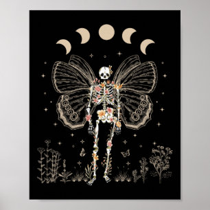 Poster Fairy Grunge Fairycore Papillon esthétique Skeleto