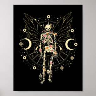 Poster Fairy Grunge Fairycore Papillon esthétique Skeleto